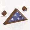 Flag Case for 5' X 9.5' Burial Flag, Military Flag Box Display Case with Wall Mount , Folded Flag Frame for American Funeral Flag for Veteran, Walnut view 4