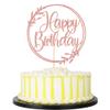 PALASASA Happy Birthday Cake Topper,Round leaves Glitter Happy Birthday Cake Decorations,Anniversary/Boy Girl Birthday Party Decoration Supplies (Rose gold) view 1