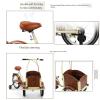 JIYIAN Adult/Childrentrike,Cargo Bike Kids 3 Wheels Tricycle Front Wooden Box for Toy/Pet Three Wheel Bikes Bicycle,Green view 3
