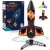 Eieymct Rocket Launcher for Kids - Self-Launching 200 ft Motorized Outdoor Electric Play Toy, High Flying Kids' Play Air Rocket with Launch Set, Birthday Toys Gifts for Boys 8-12, Flame Pattern view 1
