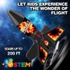 Eieymct Rocket Launcher for Kids - Self-Launching 200 ft Motorized Outdoor Electric Play Toy, High Flying Kids' Play Air Rocket with Launch Set, Birthday Toys Gifts for Boys 8-12, Flame Pattern view 2