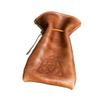 Ox & Pine Personalized Full-Grain Leather Dice Bag with Optional Design Stamp Holds 35 Dice - Antique Brass Hardware - 4 x 6 Size (Whiskey) view 1