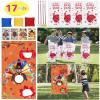 17-Pack Thanksgiving Party Games Set - Bean Bag Toss with 3 Bags, Race Bags, Turkey Hanging Toss Game Banner, and Prizes for Fall Festival Celebrations view 3