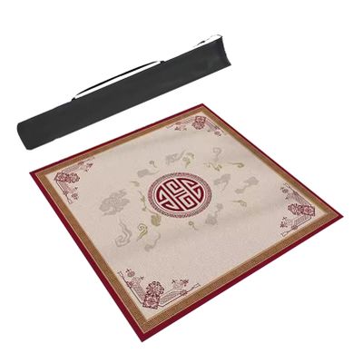 mahjong game set, Square Mahjong Table Mat with Storage Bag, Home Game Mat for Card and Poker Domino Tile Game, Free Cutting/Tear Resistant (Color : Red, Size : 23.6x23.6in/60x60cm)(Red,23.6x23.6in/60
