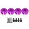 Lybunair 12mm Wheel Hex Hub Adapters Fit for 1/10 Scale RC Vehicles Cars (Blue Purple Gold Red) (5.0MM Purple) view 1