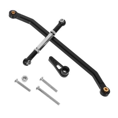 KOMBIUDA Metal Steering Rod Kit for Rc Car Model Upgraded Linkage Accessory for Enhanced Steering Performance and Precision Handling Black Color