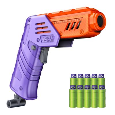 Dart Zone Max Solo Pro Foam Dart Blaster Pistol  120 FPS Single-Shot Foam Dart Blaster for Adults  Mini Foam Blaster for Ages 14+ with 1 Dart Capacity, Quick Fold Action & 10 Darts  120 ft Range