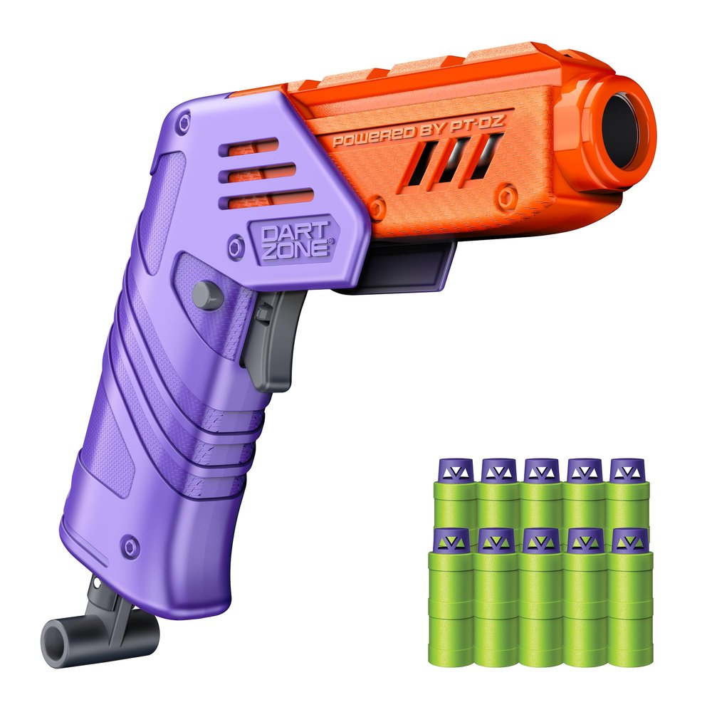 Dart Zone Max Solo Pro Foam Dart Blaster Pistol 120 FPS Single-Shot Foam Dart Blaster for Adults Mini Foam Blaster for Ages 14+ with 1 Dart Capacity, Quick Fold Action & 10 Darts 120 ft Range