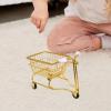 ToysCentral Basics Miniature Shopping Cart Toy Kids Push Cart Toy Multi Stationery Play House Toys Supermarket Toy Metal Model Decor, gold and pink, 16cmx8.5cmx12cm view 2