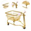 ToysCentral Basics Miniature Shopping Cart Toy Kids Push Cart Toy Multi Stationery Play House Toys Supermarket Toy Metal Model Decor, gold and pink, 16cmx8.5cmx12cm view 3