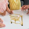 ToysCentral Basics Miniature Shopping Cart Toy Kids Push Cart Toy Multi Stationery Play House Toys Supermarket Toy Metal Model Decor, gold and pink, 16cmx8.5cmx12cm view 4
