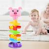 Ball Drop Toy, Ball Drop Tower, 6 Layers Cute Stackable Tower with 5 Rolling Balls, Portable and Detachable Early Development Supplies, Learning Games view 2