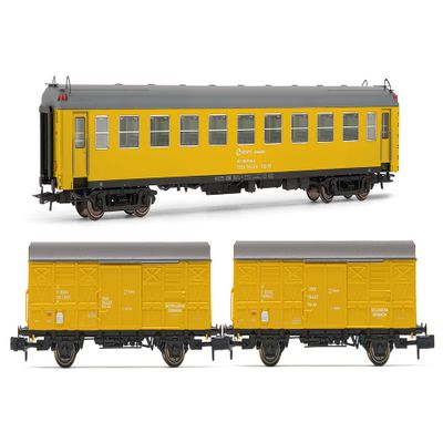 Arnold HN4456 RENFE, 3-Unit Set, Tren Taller Granada, Type 5000 + 2 x J2 Wagons, Yellow Livery, ep. V Rolling Stock - Coaches