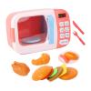 EHJRE Microwave Kitchen Play Set Kitchen Toy Role Play Microwave Educational Kitchen Toy for Educational Gift Preschool Ages 3-6, Pink, 13Pcs view 1