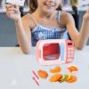 EHJRE Microwave Kitchen Play Set Kitchen Toy Role Play Microwave Educational Kitchen Toy for Educational Gift Preschool Ages 3-6, Pink, 13Pcs view 2