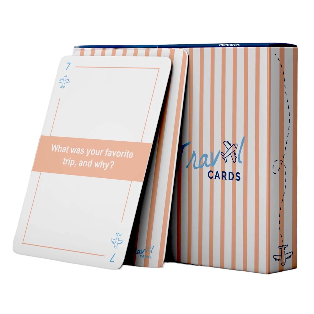 49 Travel Conversation Cards - Couples Card Game - Travel Essentials - Girlfriend Gift - Fun and Entertaining Adult Party Games for Interactive Game Night