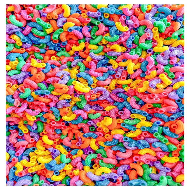 4 Cups of Rainbow Pasta Sensory Bin Filler for Sensory Table - Elbow Noodles