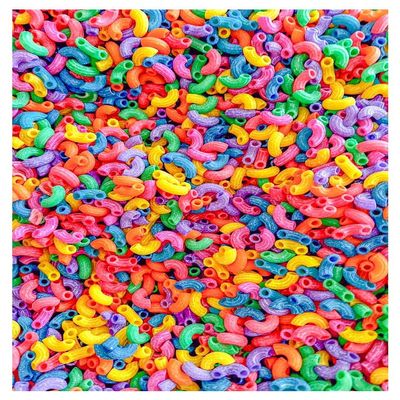 2 Cups of Rainbow Pasta Sensory Bin Filler for Sensory Table - Elbow Noodles