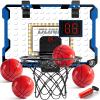 NIPLOOOW Indoor Basketball Hoop for Kids, Over The Door Mini Basketball Hoops, LED Light Mini Hoop with Scoreboard & 4 Balls, Kids Basketball Hoop Sport Toys Gifts for 5 6 7 8 9 10 11 12+Year Old Boys view 1