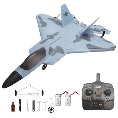 Park10 Toys F22 Raptor Model RC Jet 3CH 2.4G F22S RC Airplane for Adults Upgrade Version Outdoor RC Glider Plane with LED Light (Gray)