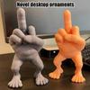 TSYIDUI 2pcs Middle Finger Figure with Legs,Funny Middle Finger Statue with Legs Decoration,Creative Resin Finger Sculpture,Figurine Gag Gifts,Middle Finger Ornament,Decor Desk Accessory (B+BR) view 3