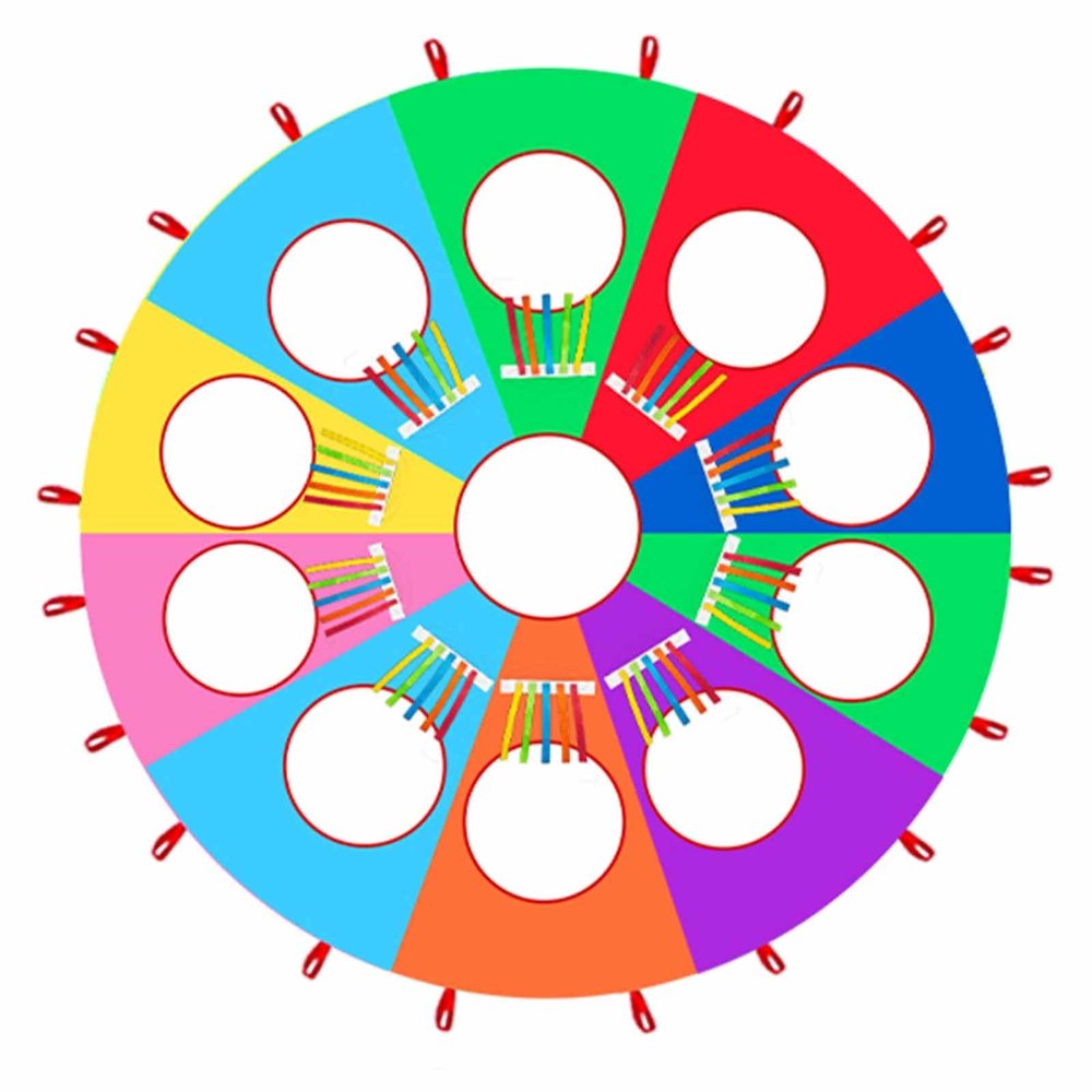 UUNVTOSU Parachute Game with Holes, Kids Agility Training Whack-a-mole Game, Tear- Parachute Parachute Parachute