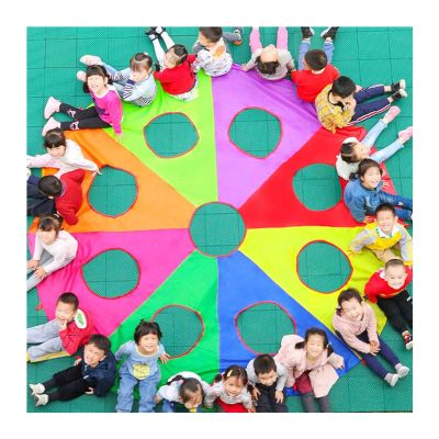 UUNVTOSU Parachute Game with Holes, Whack-a-mole Game - Exercise Kids Agility and Reflexes, Parent- Interactive Garden Game Parachute Parachute(6m/19.6ft)
