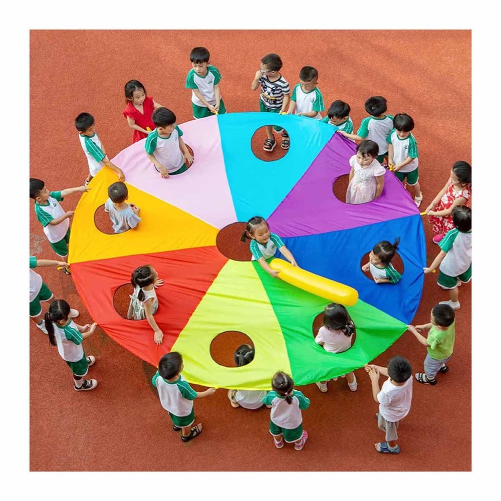 UUNVTOSU Play Parachute Outdoor Beach Game - Parachute Game, Teamwork Parachute Game, Garden/Lawn/Beach/Backyard Games Parachute Parachute