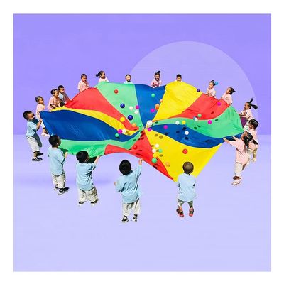 UUNVTOSU Play Parachute Nursery Sensory Game, Nursery Physical Training Resistance Play Parachute Games, Play Parachute for 3-6 Years Old Parachute Parachute(4m/13.1ft)