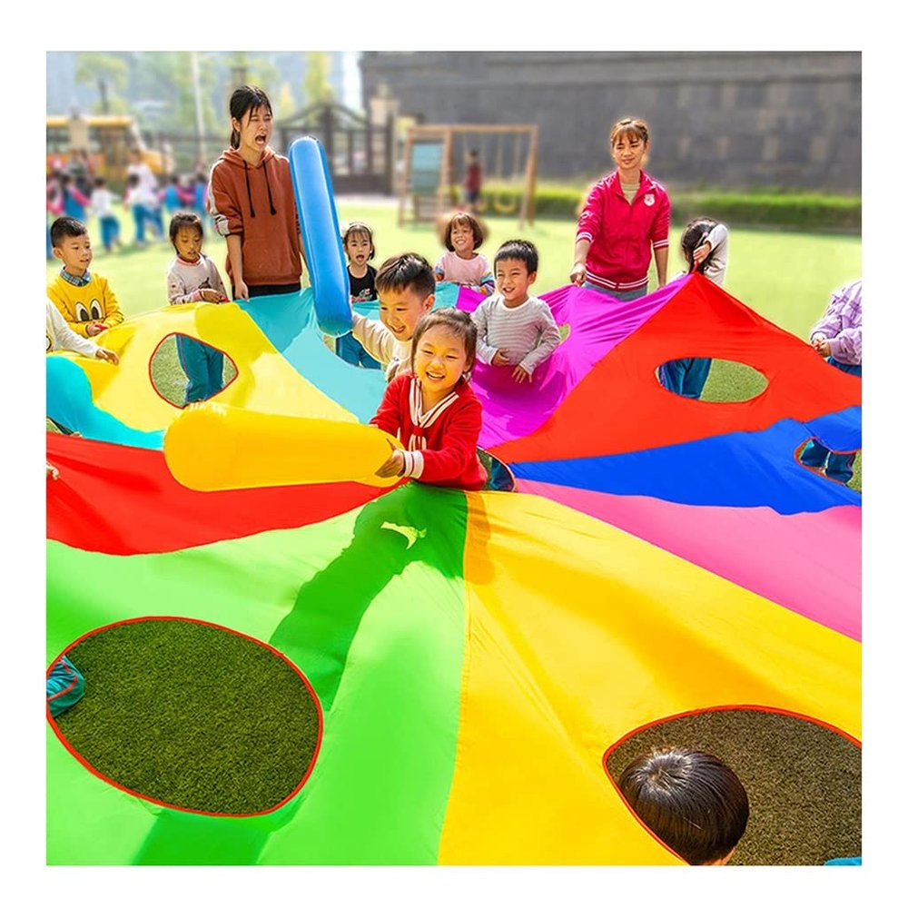 UUNVTOSU Play Parachute Whack-a-mole Game, Nursery Agility & Coordination Training Game, Parachute Game with Holes Parachute Parachute