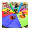 UUNVTOSU Rainbow Parachute with Holes, Nursery School Whack-a-mole Game, Kids Agility Training Parachute Whack-a-mole Parachute Parachute(6m/19.6ft) view 1