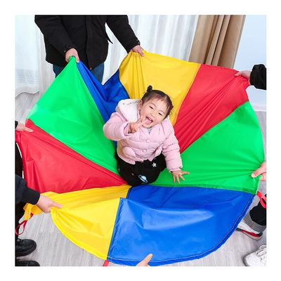 UUNVTOSU Play Parachute Outdoor Garden Games, Nursery Sensory Training Play Parachute Game, Pull- Oxford Cloth Parachute Parachute(7m/22.9ft)