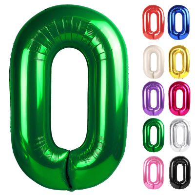 Green Number 0 Balloon 40 Inch, 0 Balloon Numberfor 10th 20th 30th 40th 50th 60th Birthday Decorations, Green Party Supplies for Men Women