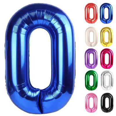 Metallic Blue Number 0 Balloon 40 Inch, 0 Balloon Numberfor 10th 20th 30th 40th 50th 60th Birthday Decorations, Navy Blue Party Supplies for Men Women