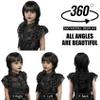 MUPUL Long Braid Wig With Bangs Black Braided Wig Girls Halloween costume Wigs For Kids view 4