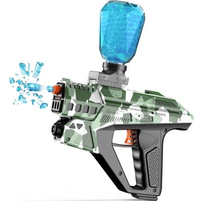 Electric Gel Ball Blaster, High Speed Automatic Splatter Ball Blaster, Rechargeable Pistol Splatter Blaster with Digital Screen, Splatter Ball Toy for Outdoor Shooting Game, Ages 14+,Green