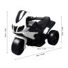 Kids Electric Motorcycle, Rechargeable Three with Music and Lights, Stable Ride for 2-5 Year Olds (White view 2