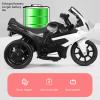 Kids Electric Motorcycle, Rechargeable Three with Music and Lights, Stable Ride for 2-5 Year Olds (White view 3