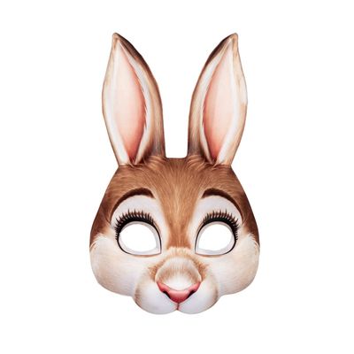 Hosfairy 1Pcs Halloween Animal Mask Half Face Rabbit Ear Mask for Halloween Easter Costume Party Cosplay Props (Yellow)