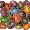 Ukrainian Easter Eggs, Hand Painted Wooden Pysanky, 2.5 Inches, Geometric Folk Art Design, Set of 9 view 2