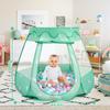 Baby Ball Pit for Toddler with 50 Balls, Pop Up Tent Kids with Star Lights for 1 2 3 Year Old Birthday Gift, 12-18 Months Baby Girl Toys with Carrying Bag, Indoor&Outdoor Play Tent for Kids(Green) view 2