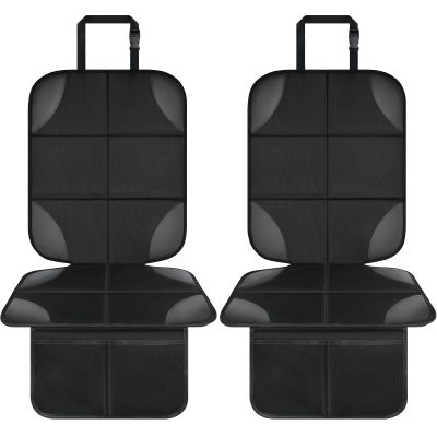 Musclez Car Seat Protectors, Car Seat Covers Waterproof 600D Fabric, Non-Slip Backing & 2 Mesh Pockets Carseat Protector for Baby Child Safety Seats, Pets, Automotive Interior Protection, Pack of 2