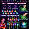 118 PCS Halloween Party Favors Bulk, 80 Rings, 14 Brooches, 12 Necklaces, 12 Bracelets,Halloween Toys for Kids, Glow in the Dark Toys, Bulk Halloween Goodie Bag Fillers, Halloween Party Supplies view 3