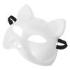 Amosfun Blank Cat Face Mask for Diy Painting Unisex Masquerade Mask for Parties Plastic Half-face Decoration for Arts Crafts for Halloween view 2