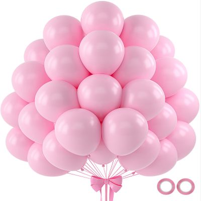110pcs Pastel Pink Balloons 12 Inch Light Pink Balloon for Pink Birthday Decorations Christmas Gender Reveal Engagement Anniversary Princess Bridal Shower Baby Shower Decorations