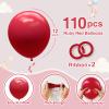 110pcs Ruby Red Balloons 12 Inch Dark Red Latex Balloon Arch Kit for Birthday Baby Shower Anniversary Graduation Wedding Party Decorations view 2
