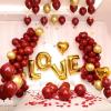 110pcs Ruby Red Balloons 12 Inch Dark Red Latex Balloon Arch Kit for Birthday Baby Shower Anniversary Graduation Wedding Party Decorations view 3