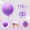 110pcs Purple Balloons 12 Inch Dark Purple Latex Balloon Arch Kit for Birthday Baby Shower Anniversary Graduation Wedding Party Decorations view 2