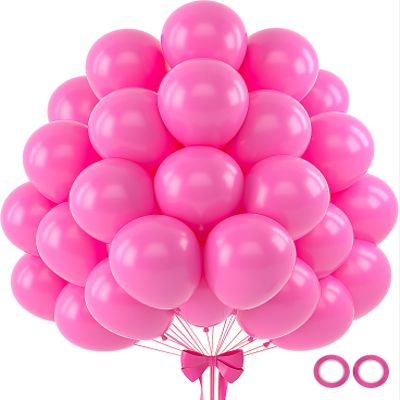 110pcs Hot Pink Balloons 12 Inch Latex Balloon for Hot Pink Birthday Decorations Wedding Christmas Gender Reveal Engagement Anniversary Princess Bridal Shower Baby Shower Decorations