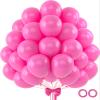 110pcs Hot Pink Balloons 12 Inch Latex Balloon for Hot Pink Birthday Decorations Wedding Christmas Gender Reveal Engagement Anniversary Princess Bridal Shower Baby Shower Decorations view 1